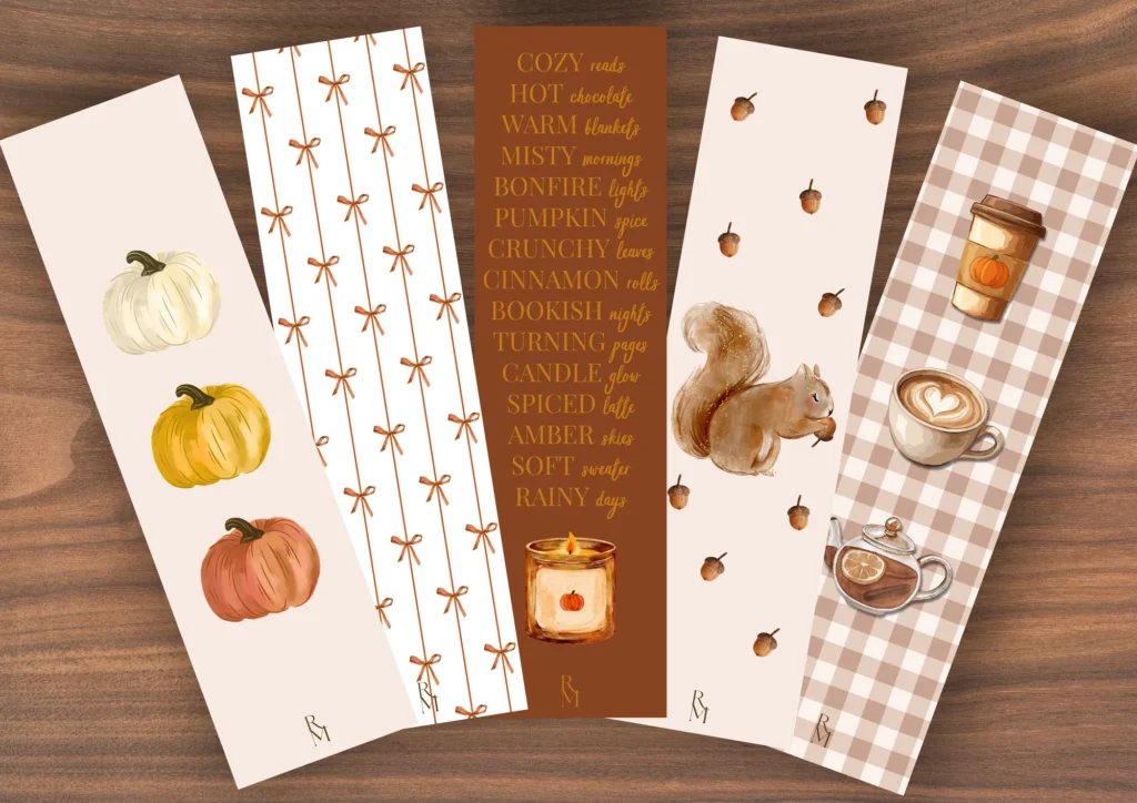 De vijf voorkanten van de collectie Cozy Autumn, naast elkaar